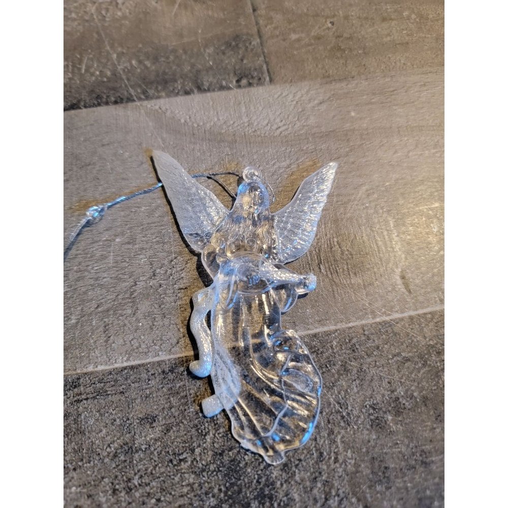 Angel girl plays guitar flying Acrylic clear
